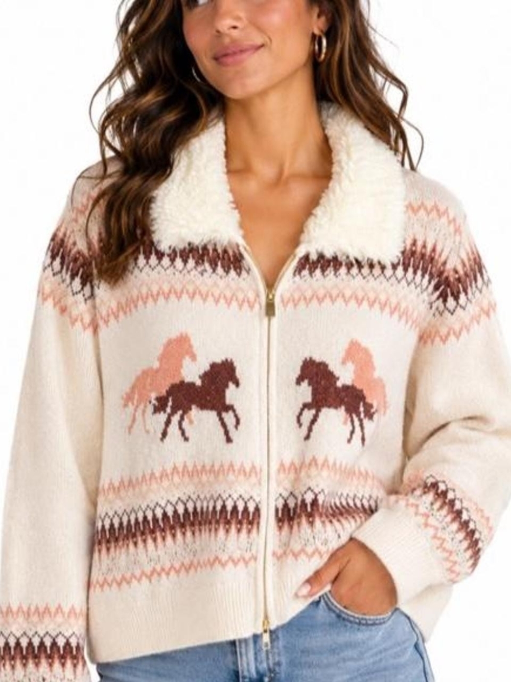 Altar'd State Carina Western Horse Cardigan Jacket. NWOT